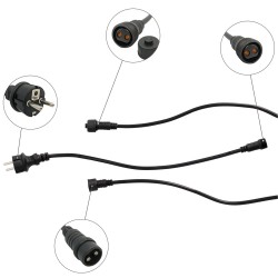 Barra Cortina Extensible Metal Ø 19 mm. Extensible 2,0 / 3,8 Metros Negro Espiga Sin Anillas
