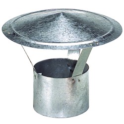 Wolfpack Sombrero Galvanizado para Estufa, Chimenea, Extracción de Humos, Para tubo Ø 120 mm.