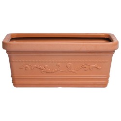 Saturnia Macetero Resina Rectangular, Color Terracota, Resistente, Ideal Exterior, 80x40cm.