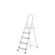 Escalera Aluminio 5 Peldaños Plegable, Uso doméstico, Antideslizante, Ligera y Resistente
