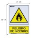 Cartel Peligro De Incendio 30x21 cm.