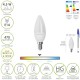 Bombilla Led Vela Rosca E14. 4,5 Watt. Equivale A 35 Watt. 470 Lumenes. Luz Neutra (4000º K.)